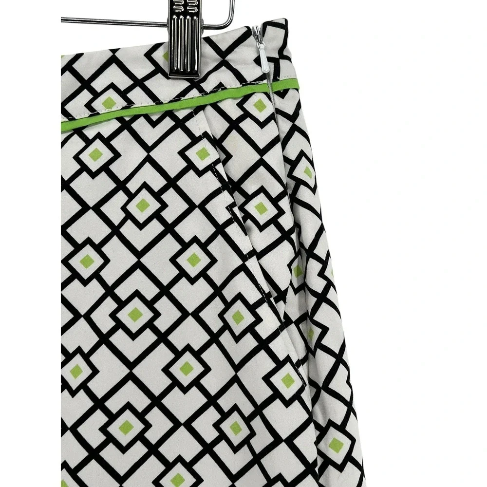 Fairway & Greene Skort Womens 6 White Geometric Print Golf A-Line Lined‎ Pockets